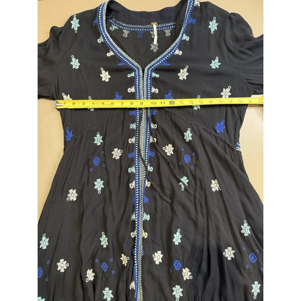 Women’s Free People Stargazer Embroidered Tunic Dress - Celestial Boho Large